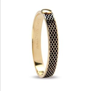 Halcyon Days Enamel Bracelet in black with gold